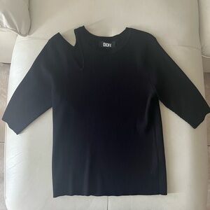 DKNY - Shoulder Cutout Elbow Length Sleeves Sweater Top Size: L